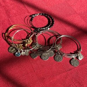 Silver and Gold Charm Bracelets Set of 11